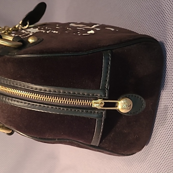 Black Royal Juicy Couture Velour Hand Bag Purse YHRU1931 - Picture 5 of 16